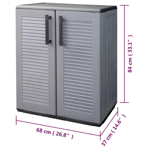 wymiary szarej szafki gospodarczej do garażu ikas 3x