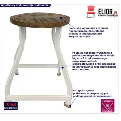 Fotografia Taboret Jokasto - biały z kategorii Taborety