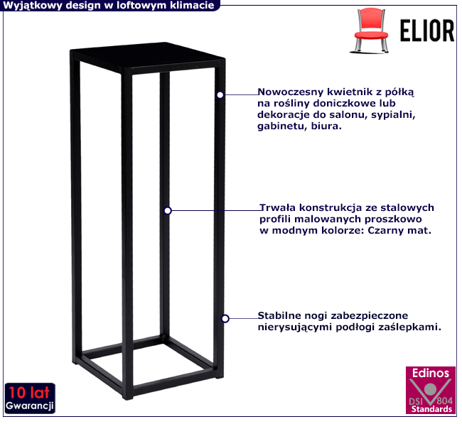 Industrialny kwietnik metalowy Lorkan 7X