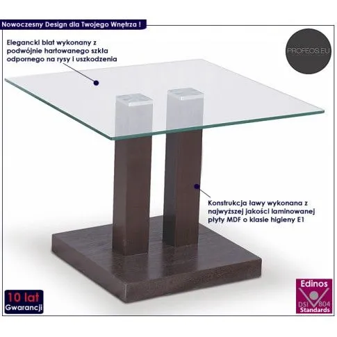 Fotografia Kwadratowa ława Tawis - dąb sonoma z kategorii Ławy i stoliki