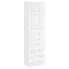 Biała wysoka szafa na buty z półkami Vaxon