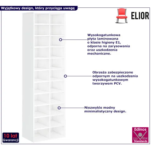 Biała szafa na buty Vaxon