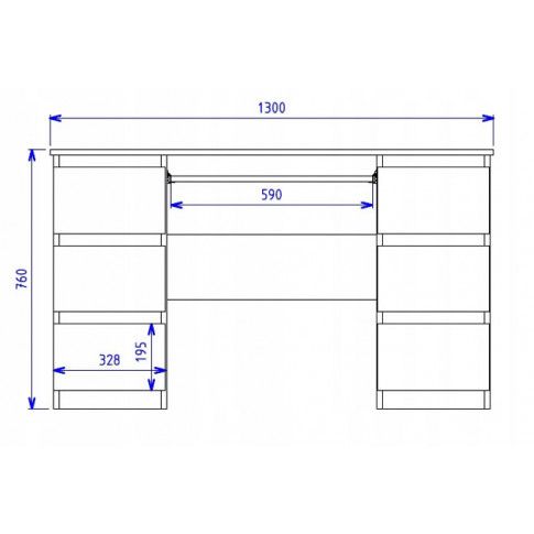 Szczegółowe zdjęcie nr 6 produktu Białe duże biurko do gabinetu z szufladami - Liner 2X