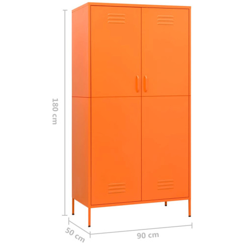 wymiary pomarańczowej stalowej szafy gospodarczej garu 7x