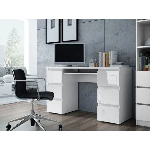 Szczegółowe zdjęcie nr 4 produktu Lakierowane biurko Liner 3X - biały połysk