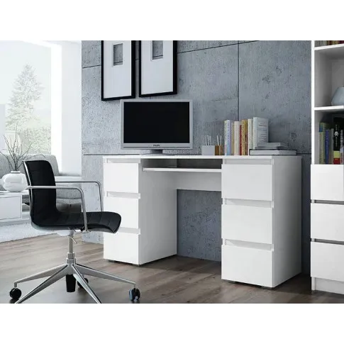 Szczegółowe zdjęcie nr 4 produktu Białe duże biurko w stylu nowoczesnym - Liner 2X