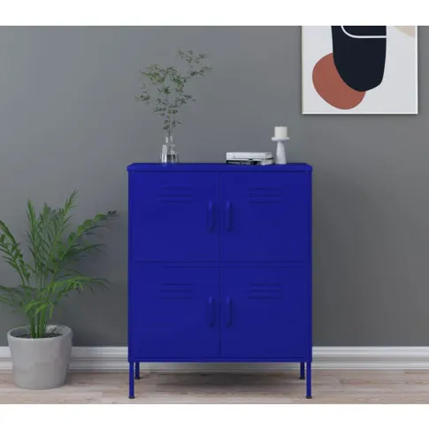 granatowa szafka stalowa garu 4x w industrialnym salonie granatowa