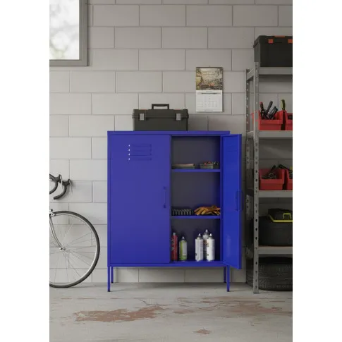 Granatowa szafka gospodarcza w stylu industrialnym   Dova