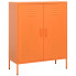 Pomarańczowa stalowa szafka z 2 półkami - Garu 8X