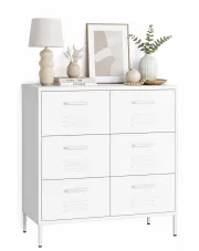 Biała stalowa szafka gospodarcza z 6 szufladami - Dova 5X w sklepie Edinos.pl