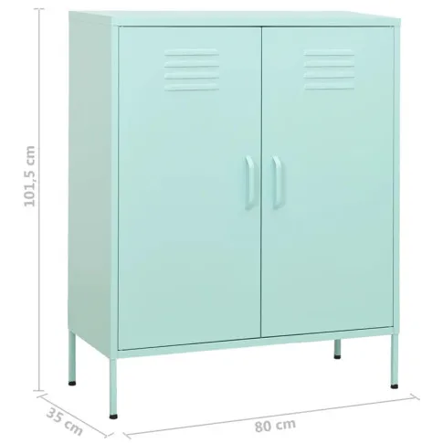 jasnozielona miętowa szafka gospodarcza ze stalo garu 8x wymiary