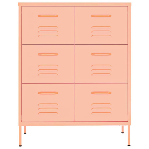 różowa metalowa szafka z 6 szufladami wielofunkcyjna do garazu piwnicy garu 5x