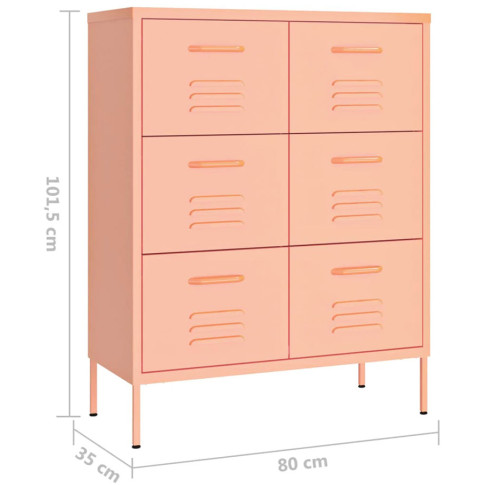wymiary różowej stalowej szafki gospodarczej garu 5x