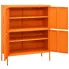 pomarańczowa metalowa szafka zamykana z polkami garu 4x