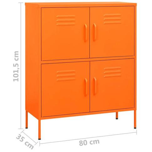 pomarańczowa stalowa szafka do garażu garu 4x
