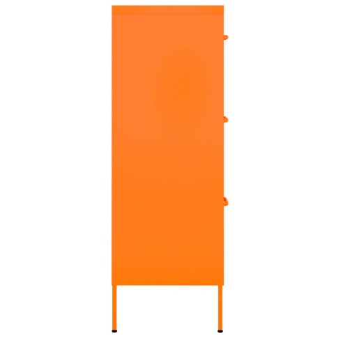 metalowa pomarańczowa szafka z 6 szufladami na nzkach garu 5x