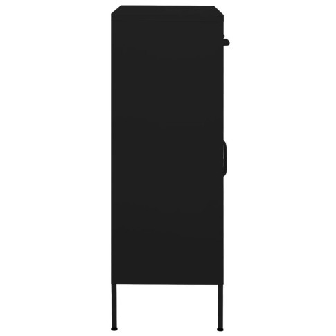 czarna metalowa szafka gospodarcza z 2 półlkami garu 8x
