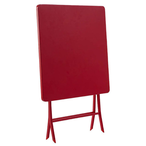 Ciemnoczerwony kwadratowy stolik na taras Tuvo 7X