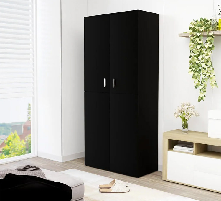 Czarna wysoka szafa na buty Marvo