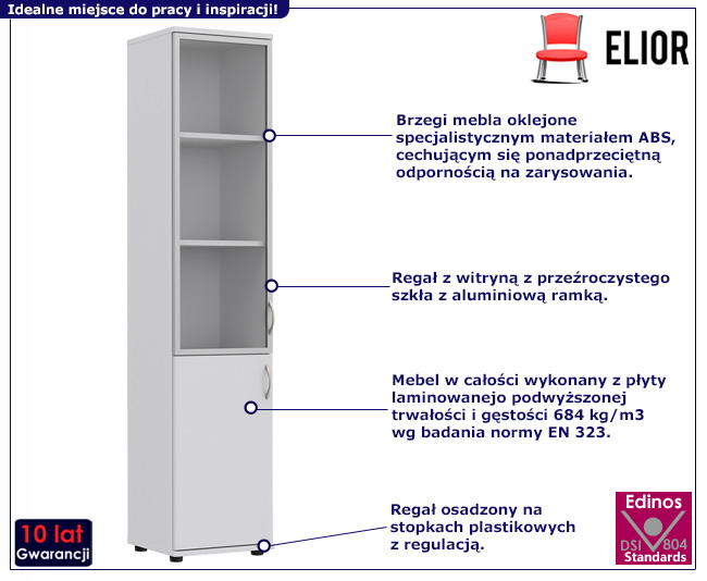 Regał biurowy Midea kolor biały