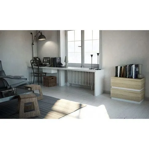 Szczegółowe zdjęcie nr 4 produktu Szafka nocna Olet 2X - dąb sonoma + biała