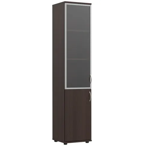 Wąski regał biurowy Midea kolor wenge