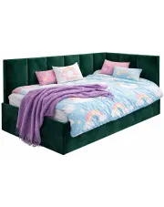 Zielony tapczan młodzieżowy z pojemnikiem 80x200 - Golones 3X w sklepie Edinos.pl