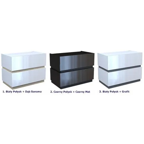 Szczegółowe zdjęcie nr 5 produktu Lakierowana szafka nocna Olet 3X - biała + dąb sonoma