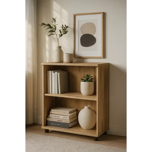 Niski regał biurowy z półkami dąb craft   Mavis