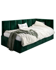 Tapicerowane łóżko młodzieżowe 100x200 - zielony - Barnet 4X w sklepie Edinos.pl