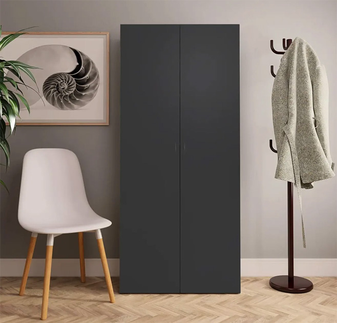 Szara szafa z półkami na buty Fiaxi