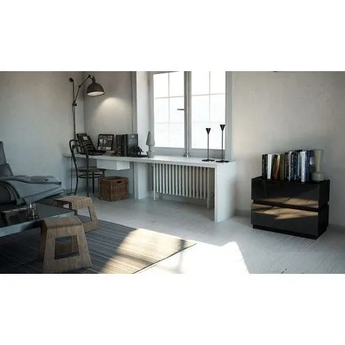 Szczegółowe zdjęcie nr 4 produktu Lakierowana szafka nocna Olet 3X - czarna