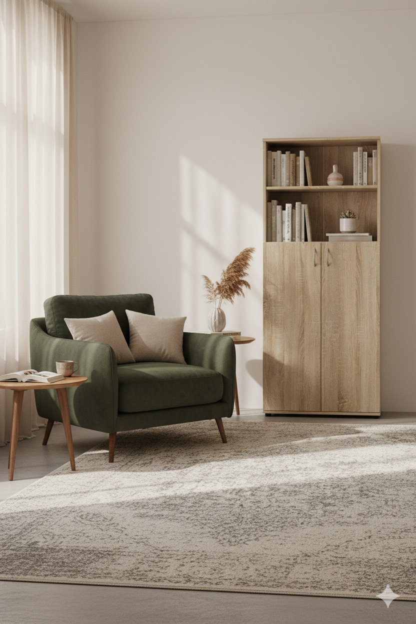 Aranżacja biura z zamykanym regałem biurowym dąb sonoma - Erox