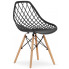 Czarne ażurowe krzesło kuchenne - Seram 3X