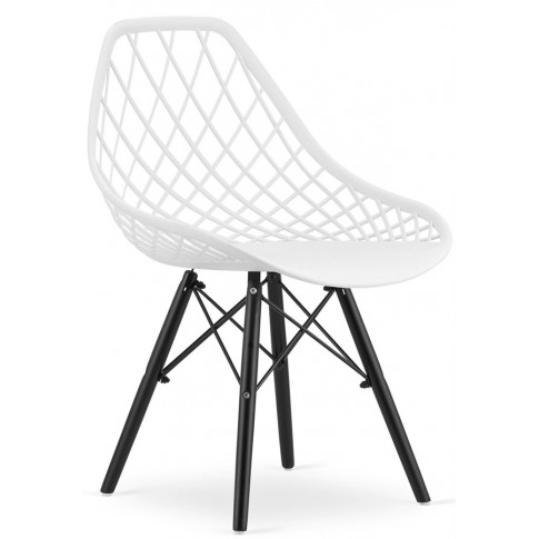4x białe kuchenne krzesło z ażurowym oparciem seram 4s