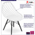 infografika kompletu 4 sztuk białych skandynawskich krzesel do salonu seram 4s
