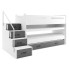 Biało-grafitowe dziecięce piętrowe łóżko z biurkiem - Ilos