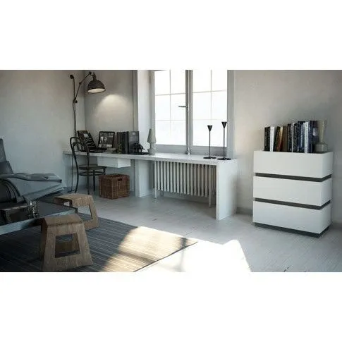 Szczegółowe zdjęcie nr 4 produktu Komoda Toviros 2X - biała + grafit