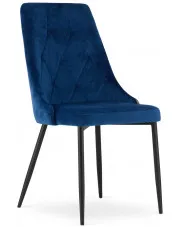 Granatowe krzesło pikowane welurowe do salonu - Imre 3X