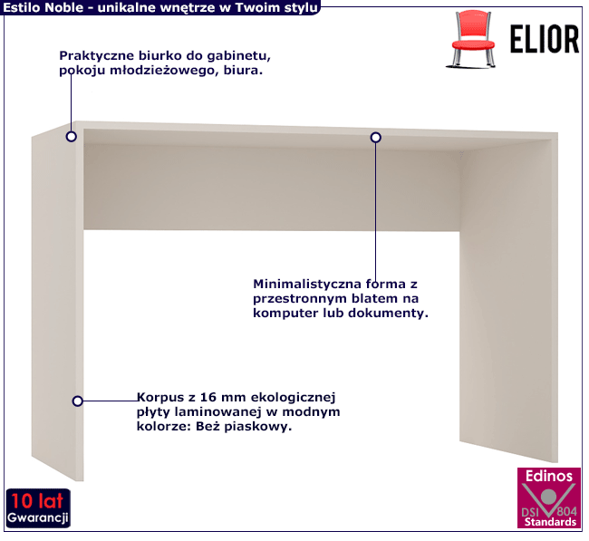 Biurko Estilo Nerja 3X beż piaskowy