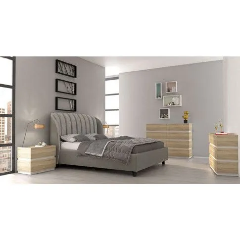 Szczegółowe zdjęcie nr 6 produktu Komoda Toviros 2X - dąb sonoma + biała