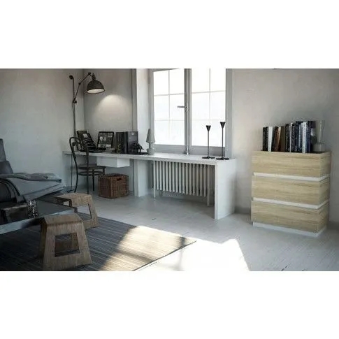 Szczegółowe zdjęcie nr 4 produktu Komoda Toviros 2X - dąb sonoma + biała