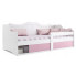 Drewniane biało różowe łóżko dla dziewczynki Akro