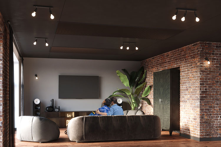 Czarny loftowy plafon 3-punktowy A139-Dera