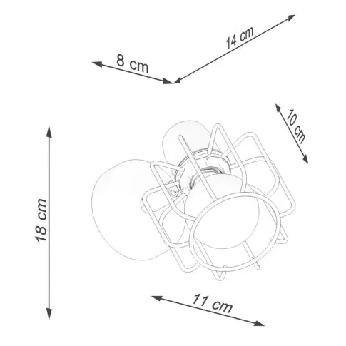 Wymiary kinkietu A152-Agro