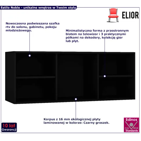 Szafka na TV 120 czarny groszek Estilo Noble 7X