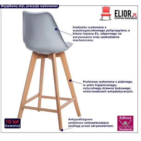 Fotografia Hoker z oparciem Modeo - szary z kategorii Hokery