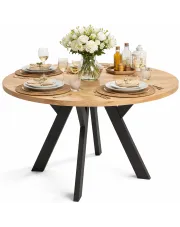 Industrialny okrągły stół z czarnymi nogami - Nezis w sklepie Edinos.pl