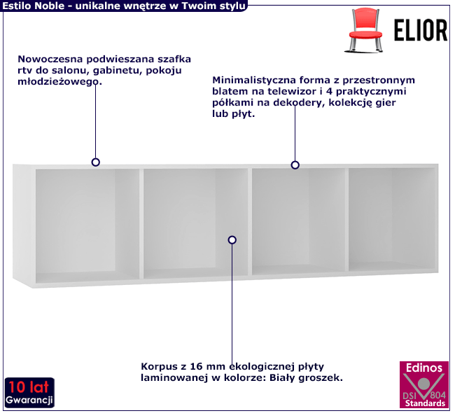 Szafka rtv biały groszek Estilo Noble 8X