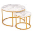 Komplet okrągłych stolików kawowych na złotej podstawie - Naresto